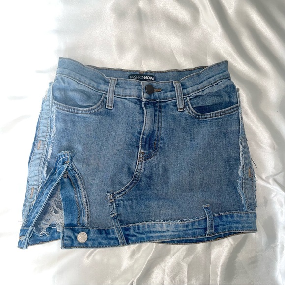 Reworked Denim Skirt - Picture 1 of 3